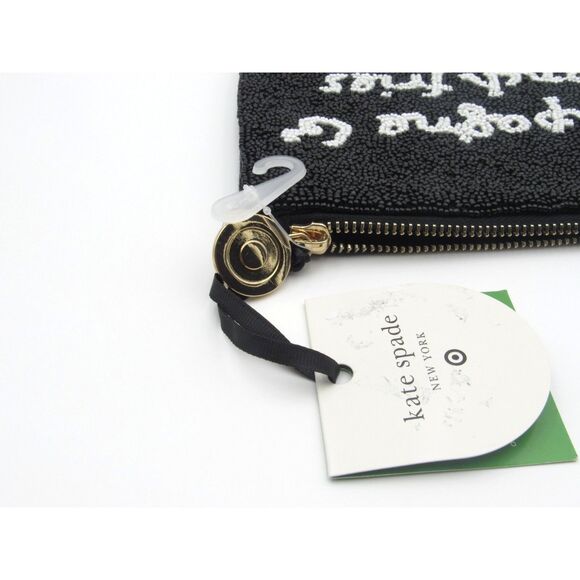 NWT Kate Spade x Target Black and White Champagne & French Fries Beaded Clutch - Picture 3 of 3